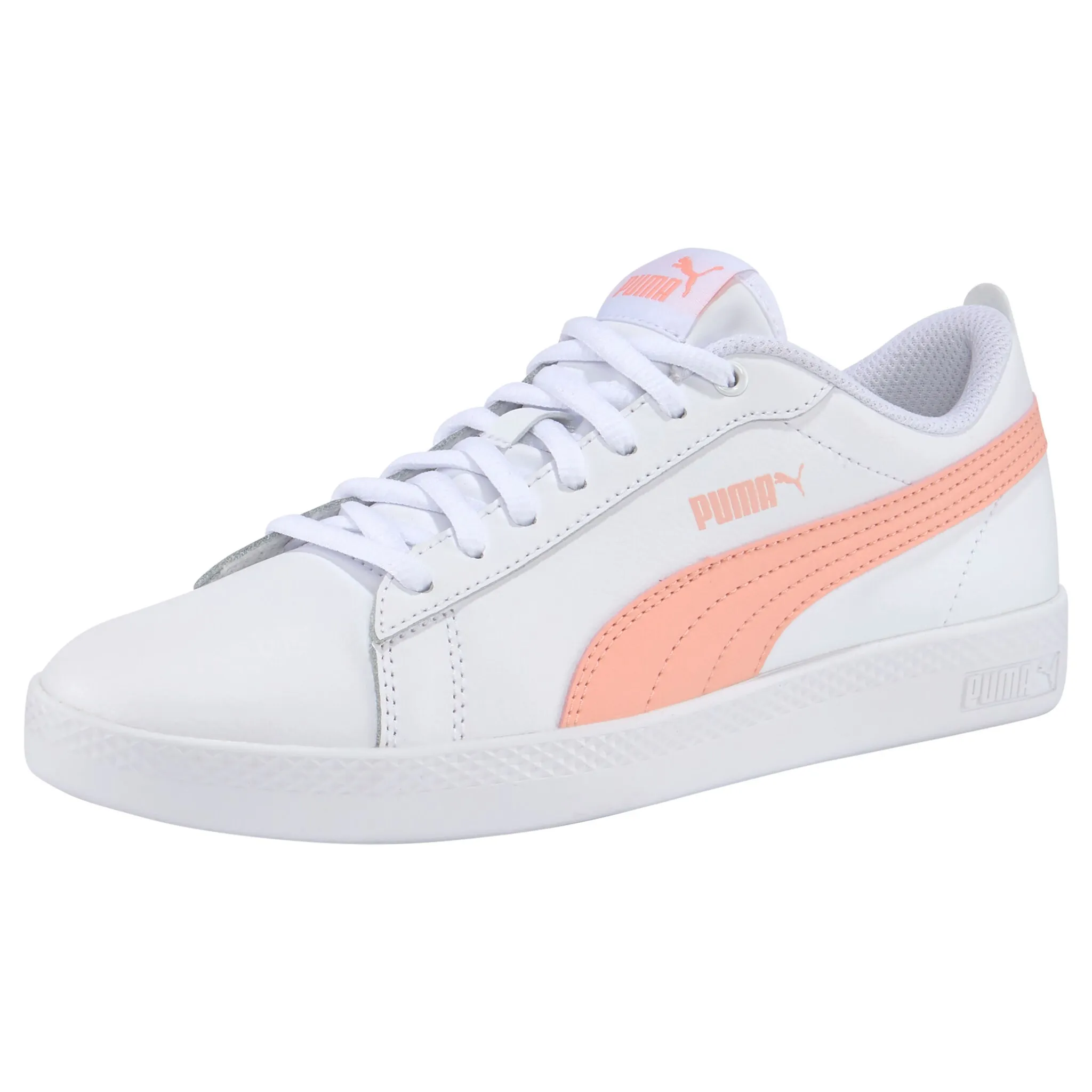 

Кроссовки PUMA "SMASH WNS V2 L", цвет Puma White-Apricot Blush- Puma Black
