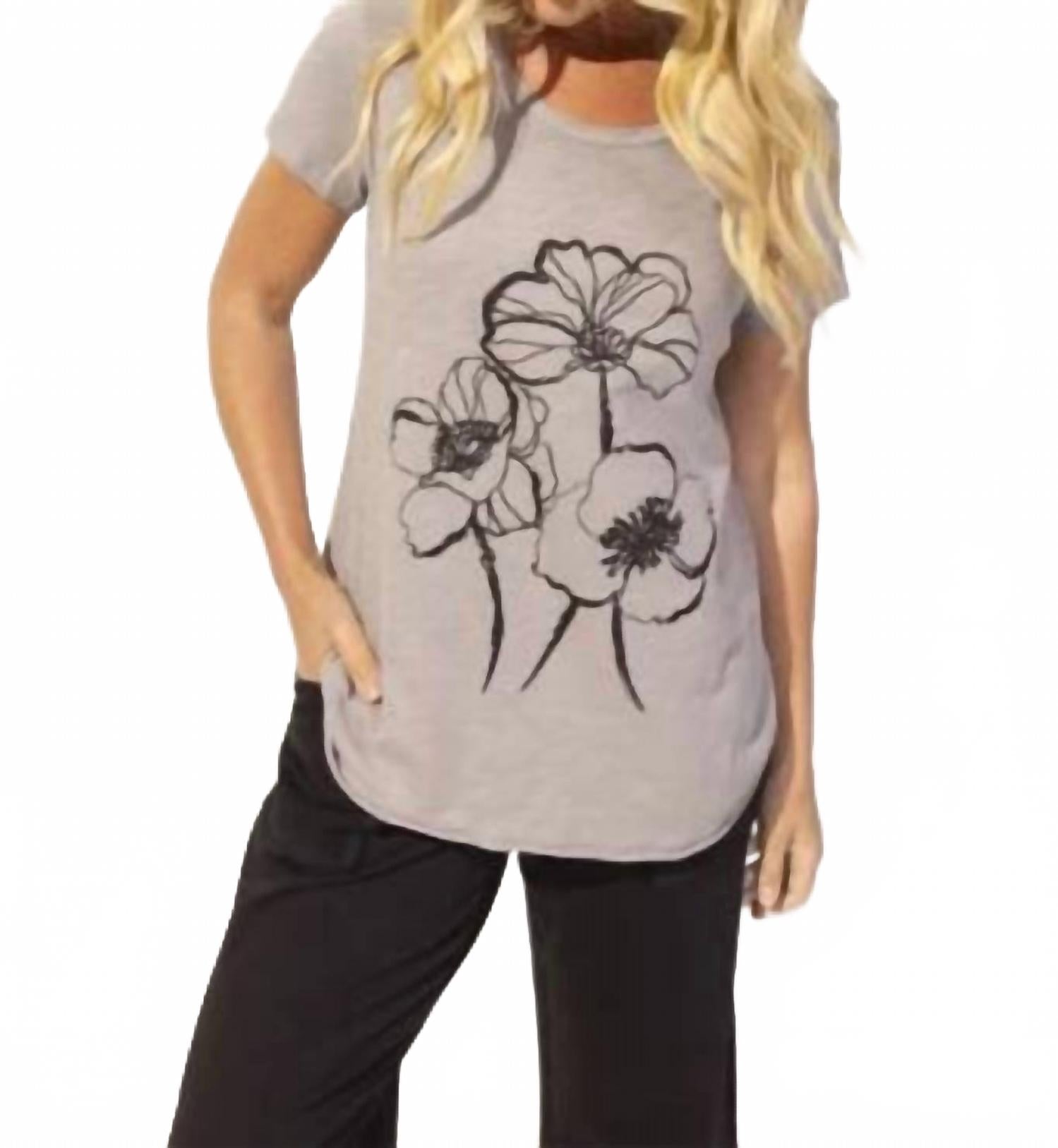 

Футболка Destination с круглым вырезом и цветочным принтом в туманном оттенке Escape, Fog