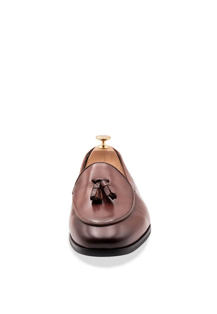 Туфли лоферы, замшевые, модель Auburn Belgian Tassel, Esquel Arden Teal, темно-рыжий — фото 3