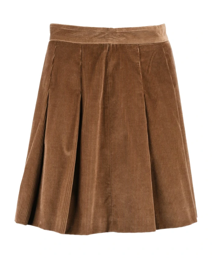 

Плиссированная бархатная юбка Weekend Max Mara, коричневый
