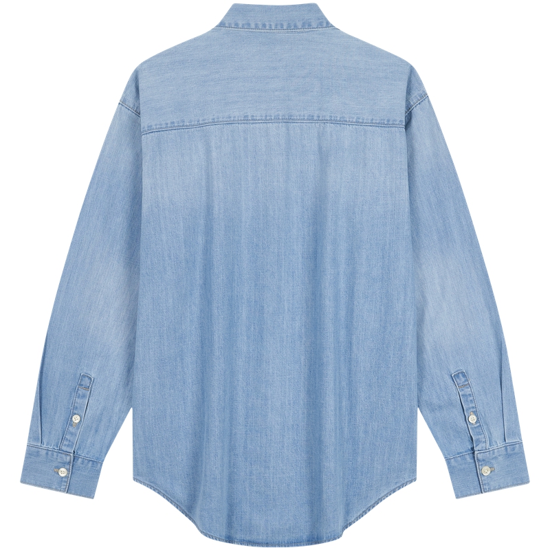 Calvin Klein Женская рубашка 346 Denim Light Blue — фото 3