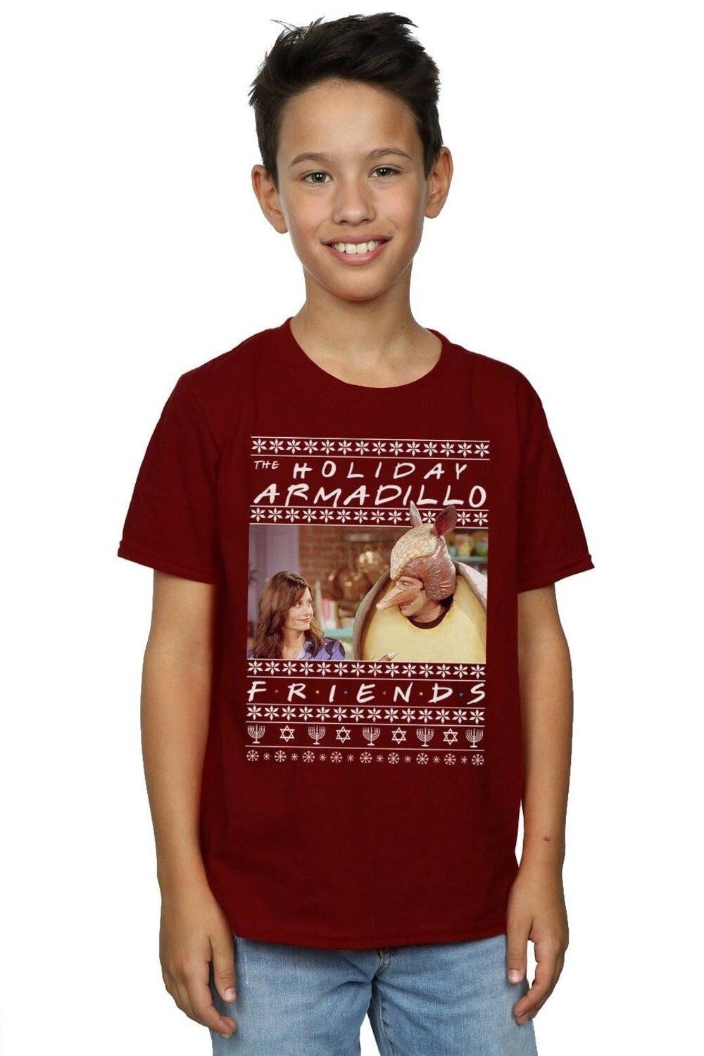 

Футболка Fair Isle Holiday Armadillo Friends, красный