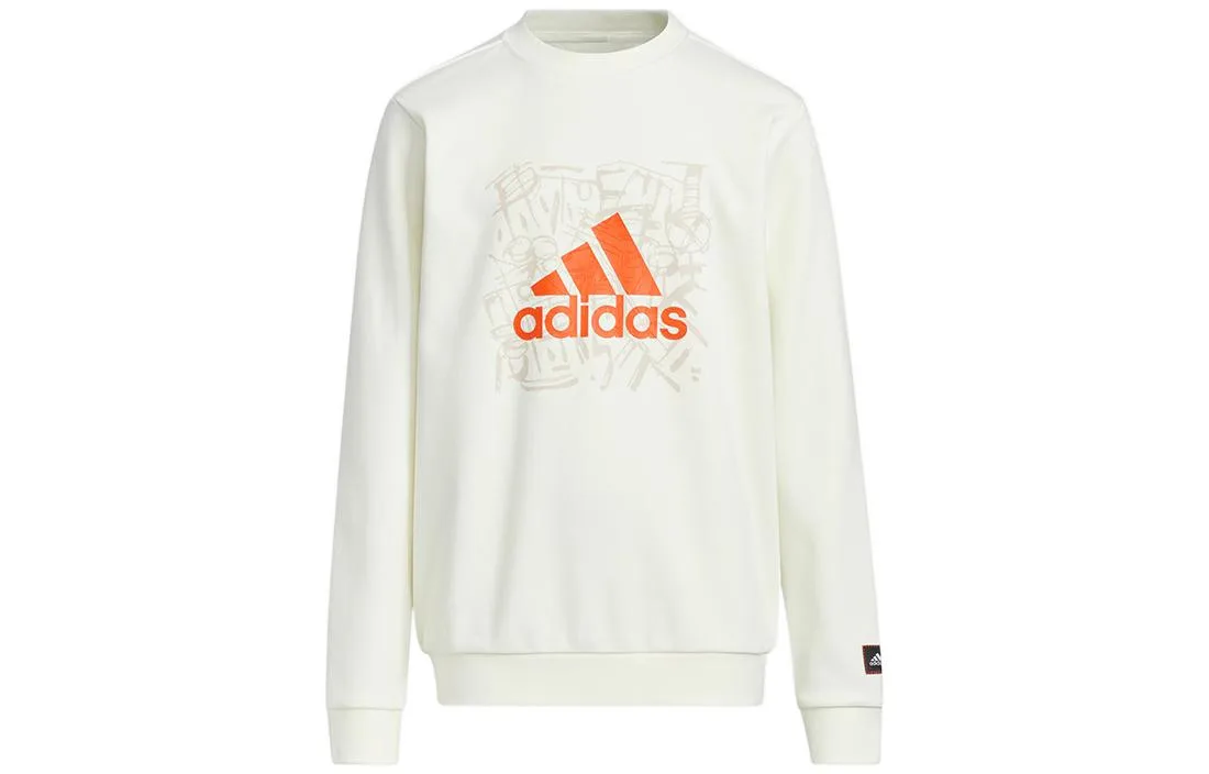 Детский свитшот с круглым вырезом Adidas, экрю