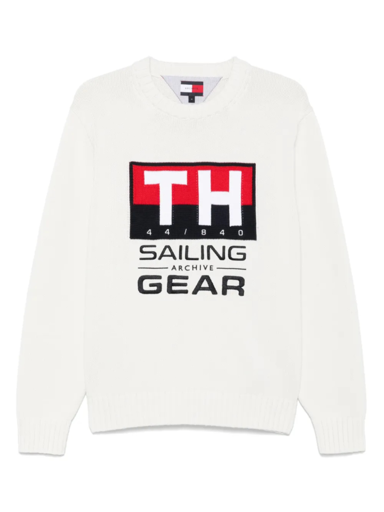 

Свитер вязки интарсия с логотипом Tommy Hilfiger, белый