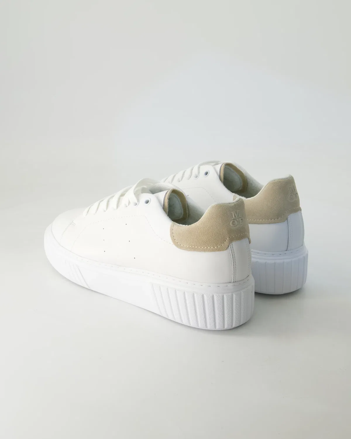 Кроссовки низкие из гладкой кожи, Marc O'Polo Shoes, белый — фото 3