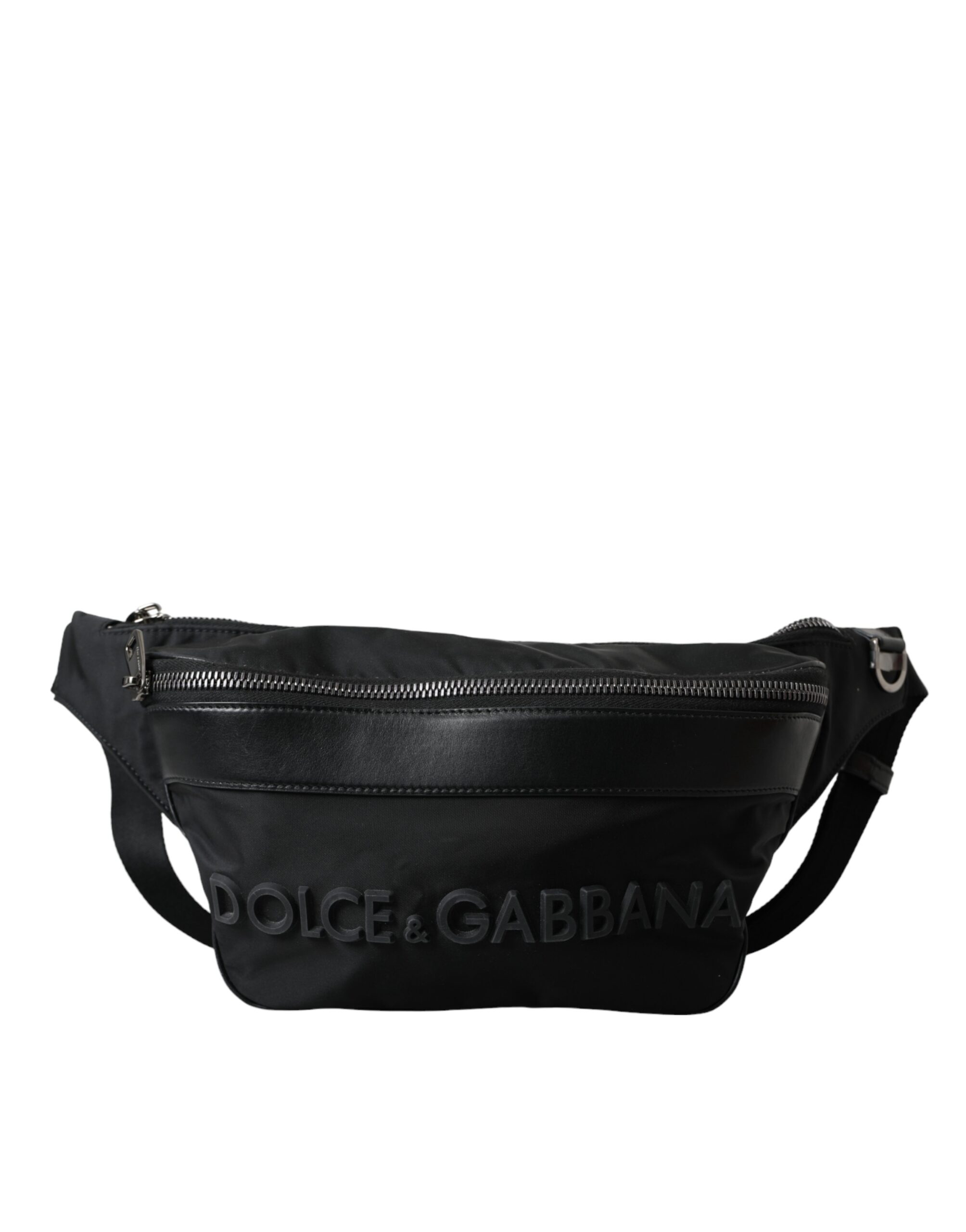 

Черная нейлоновая кожаная поясная сумка с логотипом Dolce & Gabbana