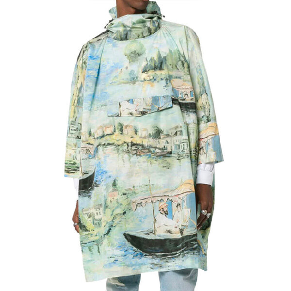 Куртка men's painting pattern mid-length nylon pullover hooded loose fit green windbreaker Off-White, мультиколор — фото 2