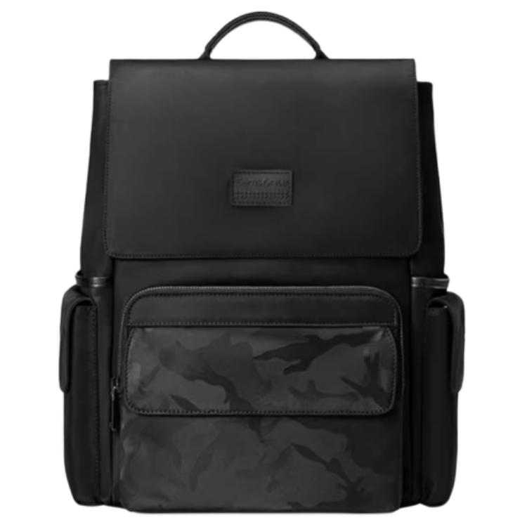 

Samsonite Сумка рюкзак мужская большая черная из ткани микрофибры и искусственной кожи с задней частью из натуральной кожи