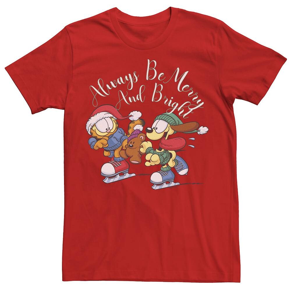 

Мужская футболка Garfield Merry And Bright Christmas Licensed Character, красный