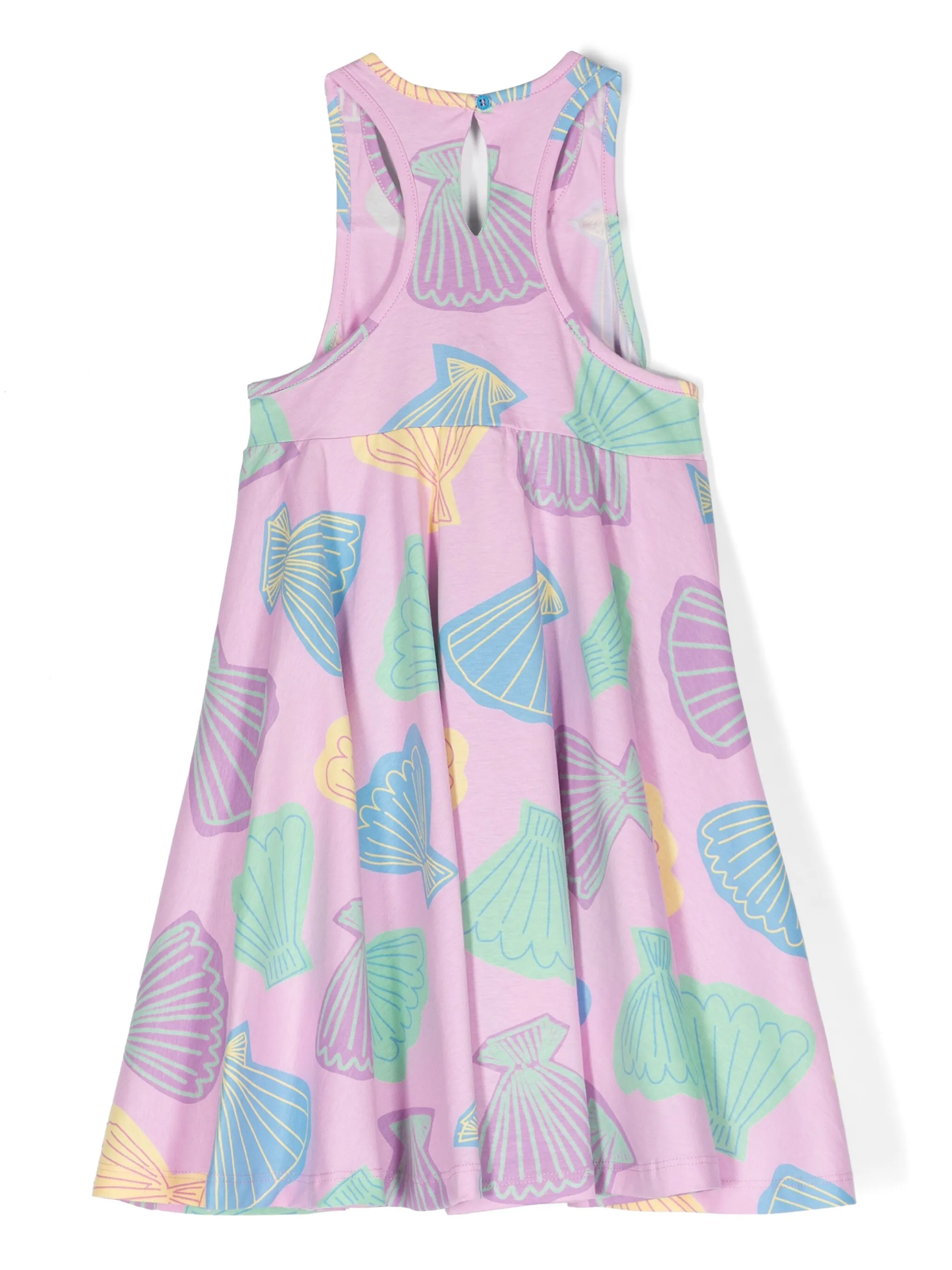 Платье из джерси с принтом Shell Stella Mccartney Kids, розовый — фото 2