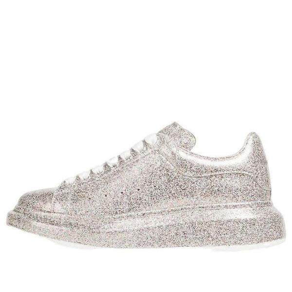 Кроссовки oversized sneaker glitter 'silver' Alexander Mcqueen, серебряный