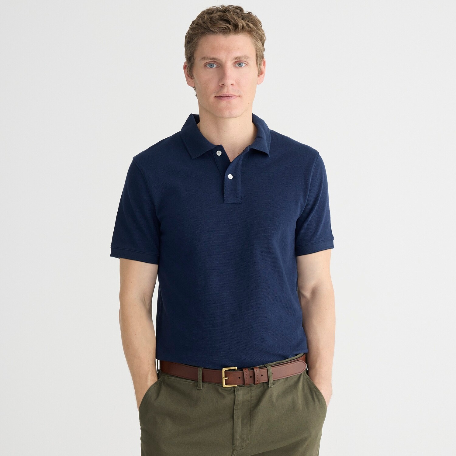 

Классическая рубашка-поло из пике J.Crew, синий