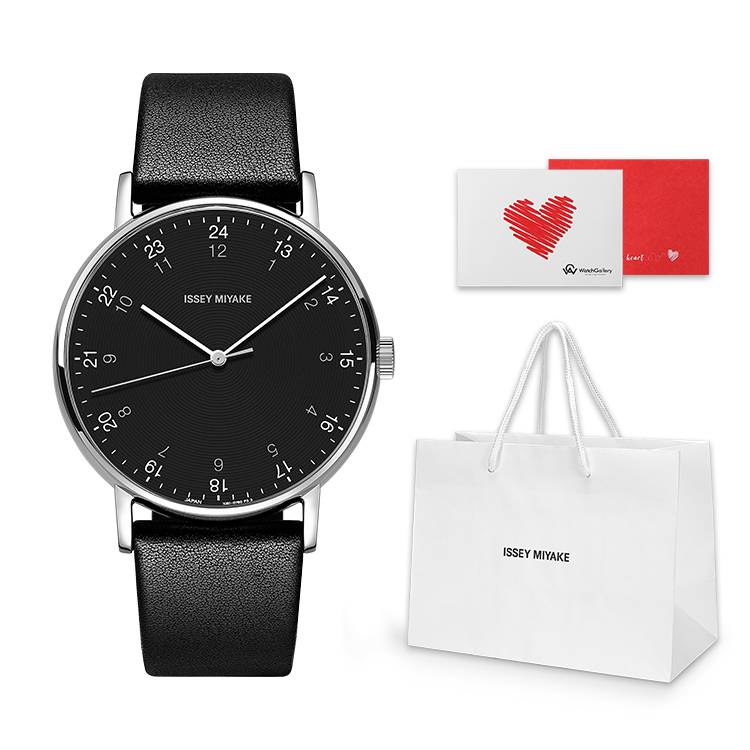 

ISSEY MIYAKE Часы Quartz Movement Cowhide Strap Watch Unisex Black Dial NYAJ002Y, Black