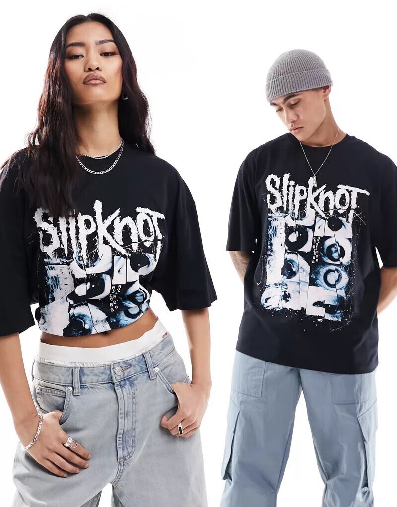 

Черная лицензионная футболка унисекс унисекс с лицензионным принтом Slipknot ASOS