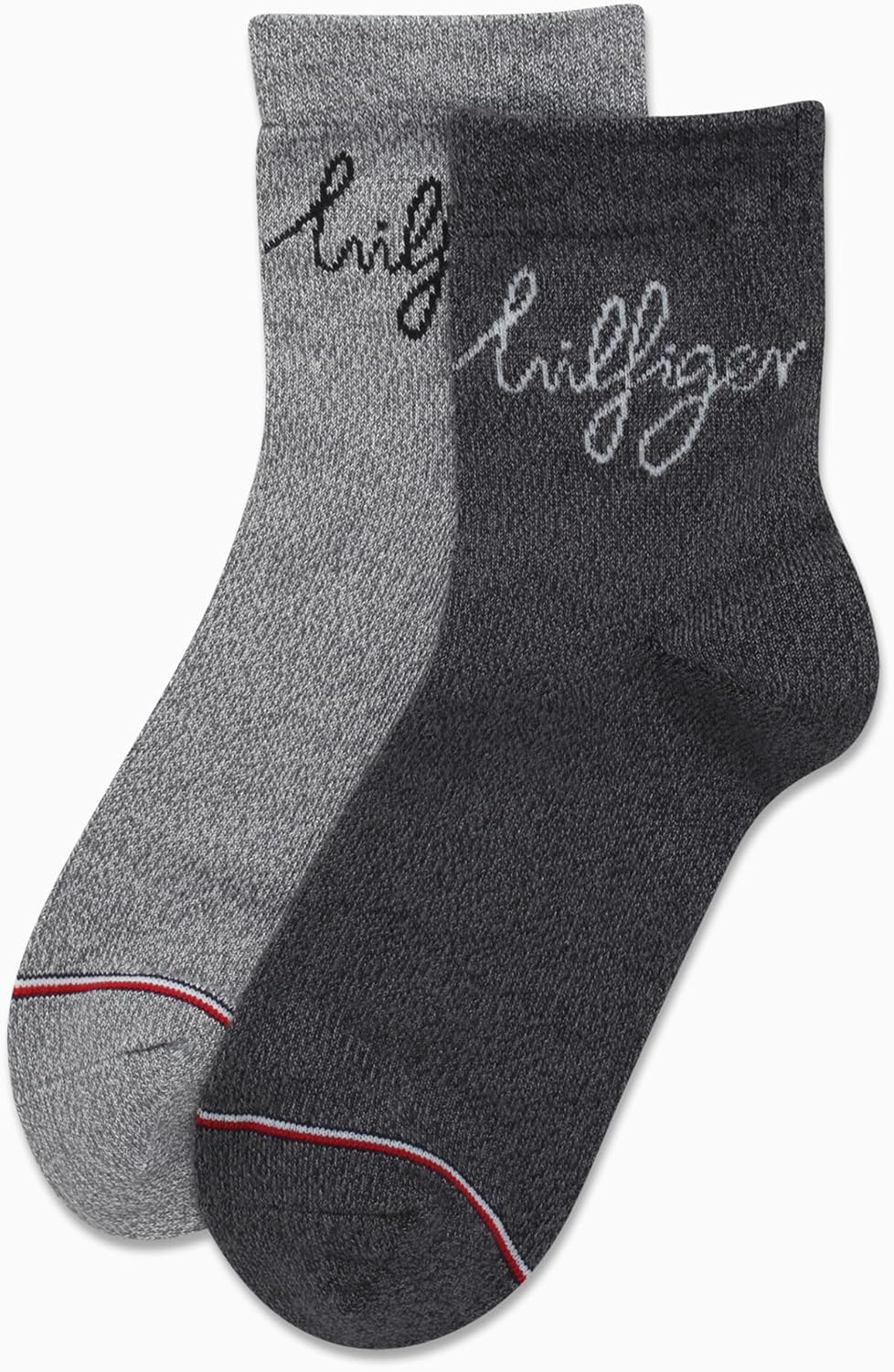 Женские носки Tommy Hilfiger Crew Socks - 2 пары повседневных мини-носков длиной до середины голени с влагоотводящими свойствами для женщин (размеры: 4-10), Grey Assorted — фото 4