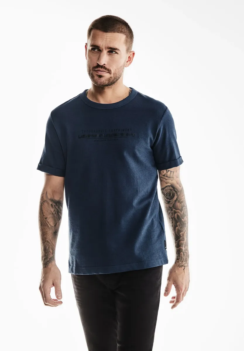 

STREET ONE MEN рубашка с круглым вырезом, с круглым вырезом, синий
