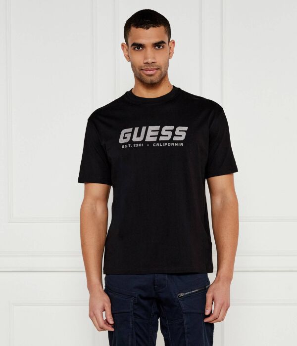 

Футболка мужская Guess Active с логотипом бренда, черный