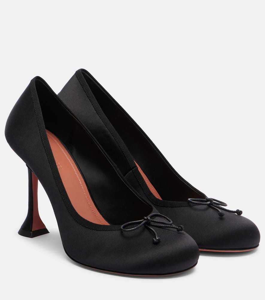 Туфли-лодочки Lila 95 из сатина Amina Muaddi, Black
