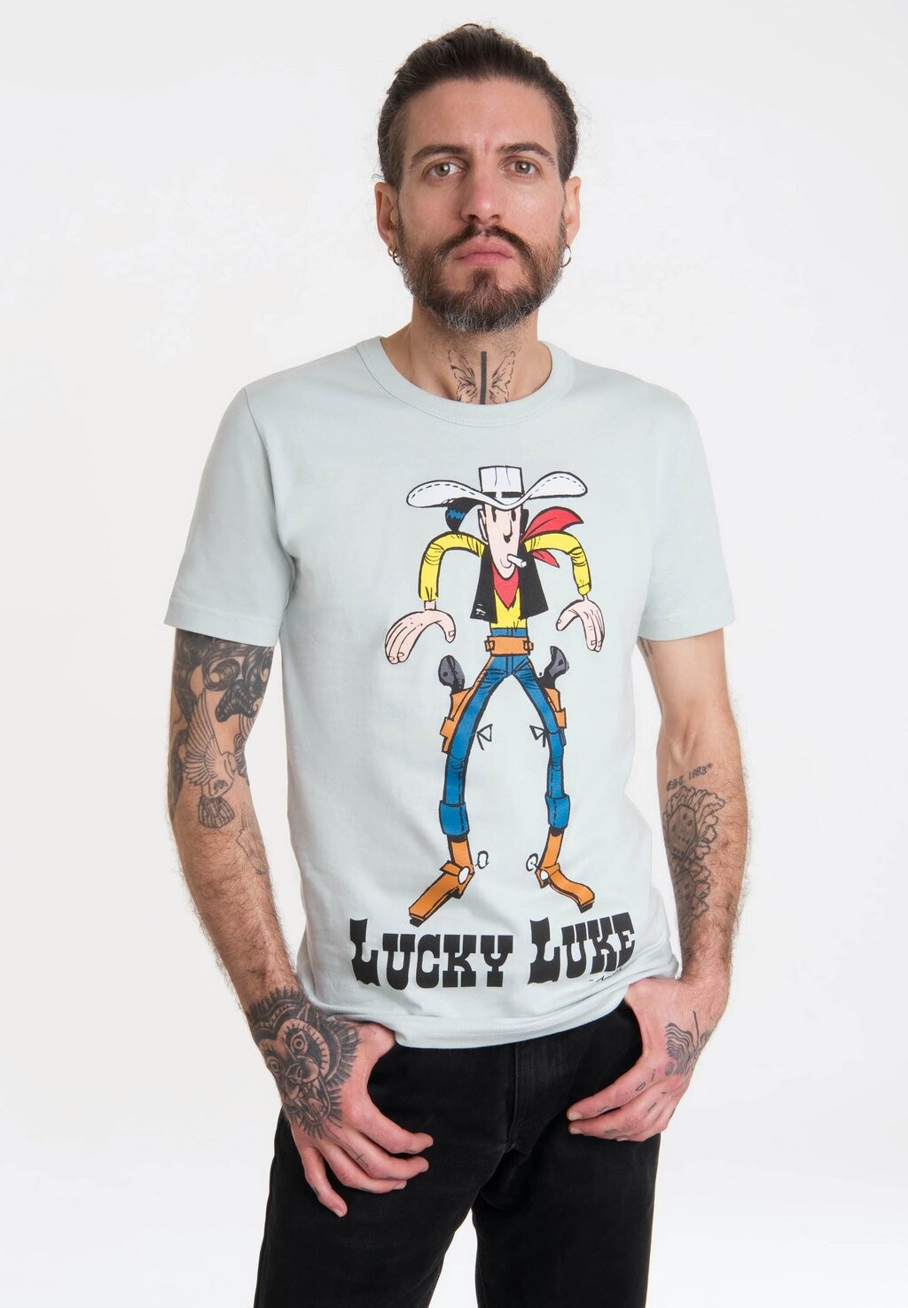 

Футболка с принтом LUCKY LUKE LOGOSHIRT, цвет hellblau