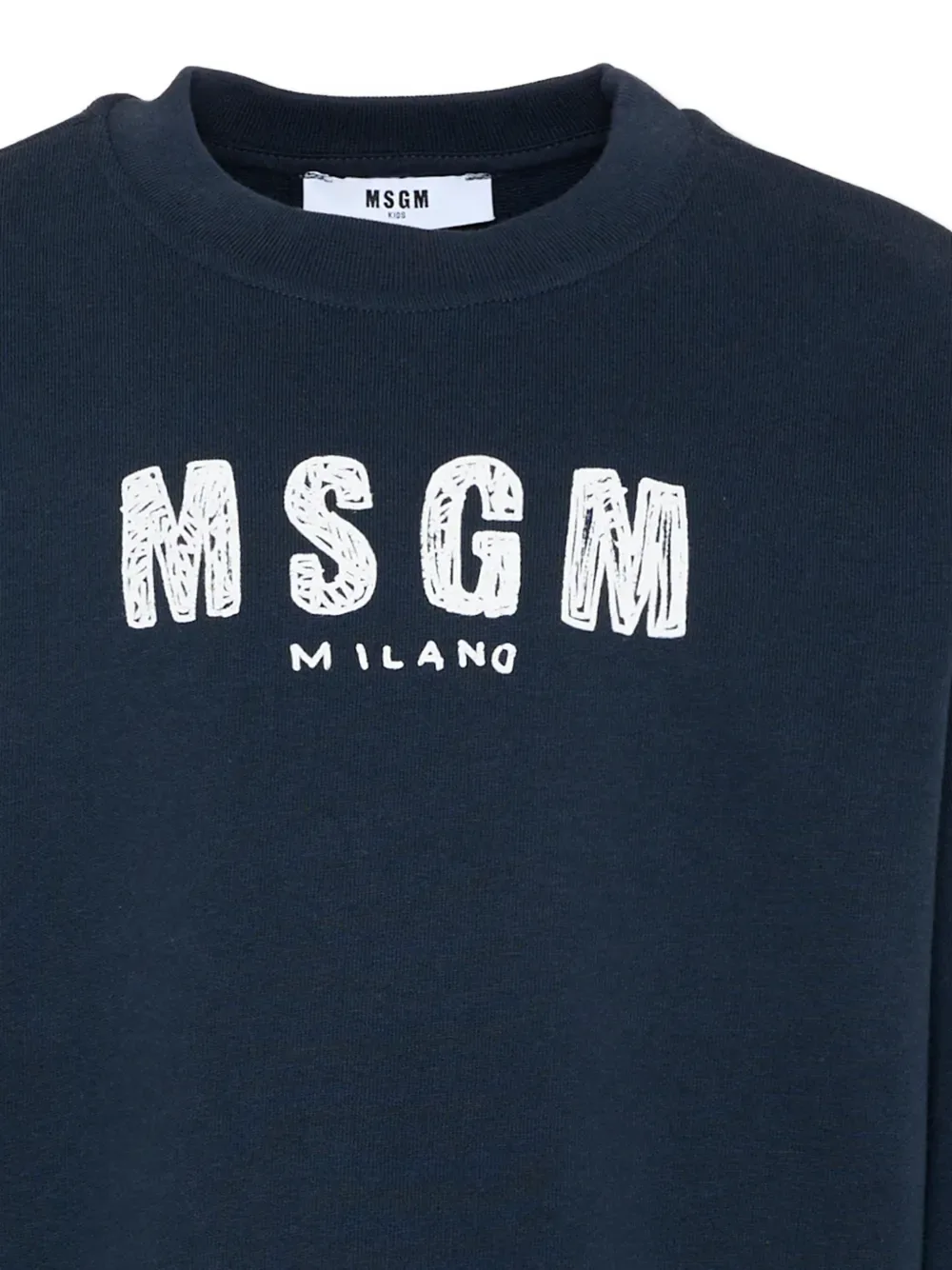 Свитшот с круглым вырезом и логотипом MSGM Kids, синий — фото 3