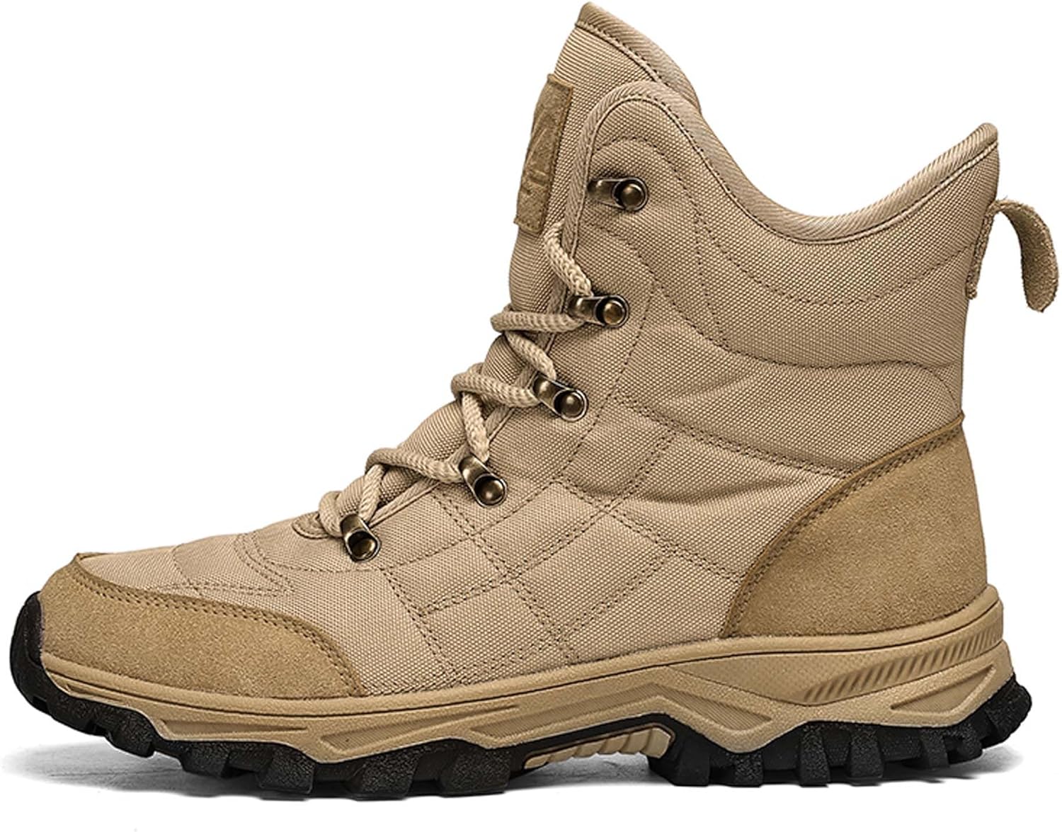 

Зимние кожаные водонепроницаемые снегоступы с теплой меховой подкладкой и противоскользящие походные ботинки для улицы Generic, хаки