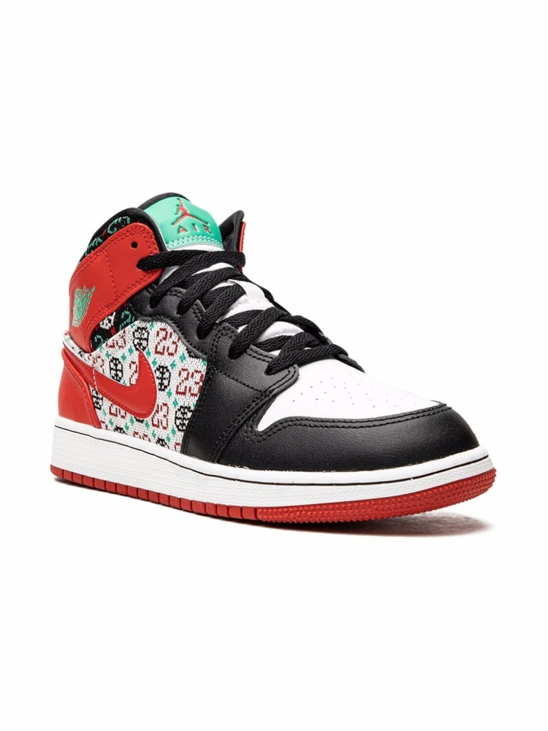 

Nike Kids кроссовки Jordan 1 Mid Ugly Christmas Sweater, белый