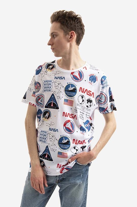 

Хлопковая футболка x NASA Alpha Industries, белый