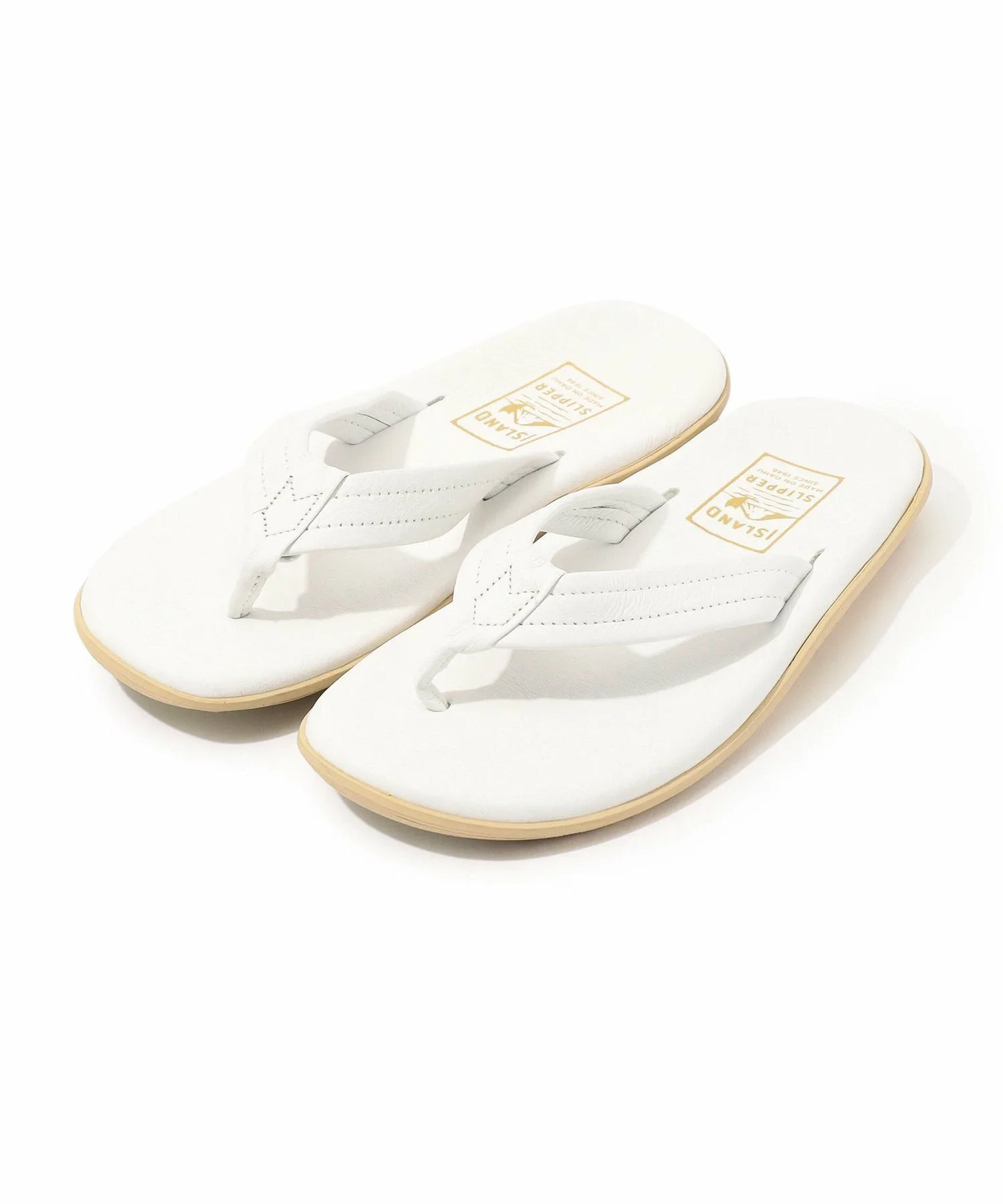 Кожаные сандалии-вьетнамки ISLAND SLIPPER PT202 Tomorrowland Goods, 11 White