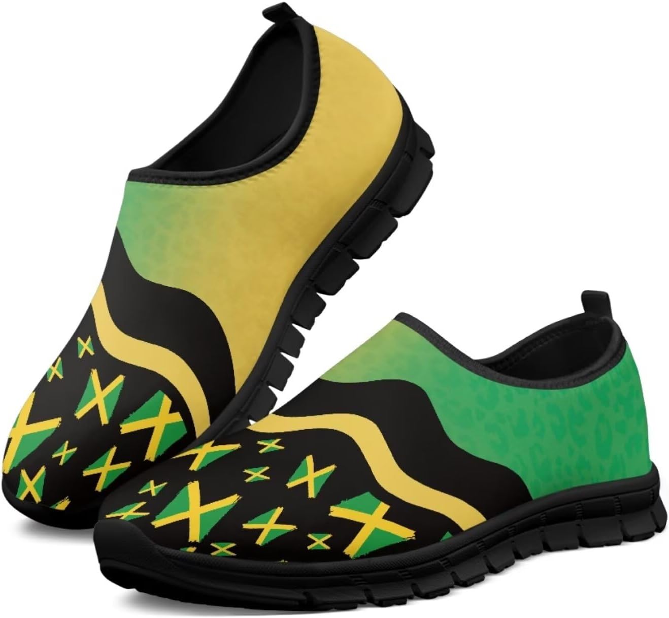 

Мужские слипоны Twousenru, удобные повседневные лоферы, широкие, с нескользящей подошвой, обувь для работы, домашние тапочки, легкие кроссовки для улицы, Jamaican Flag