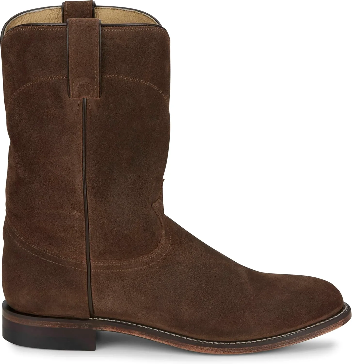 Мужские вестерн-сапоги Justin Wes 10" Suede Roper - прочная обувь для ежедневного комфорта и классического ранчо-стиля — фото 3