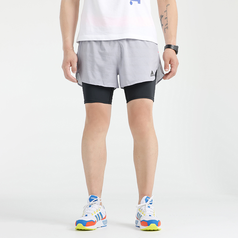 Повседневные шорты мужские серые черные Adidas, Серый/Черный — фото 4