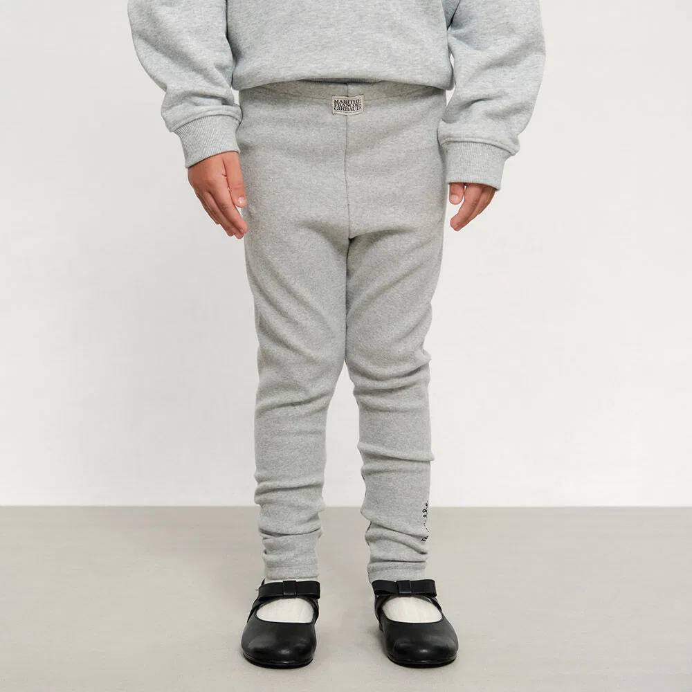 Детские базовые леггинсы цвета серый меланж от Marithé Kids