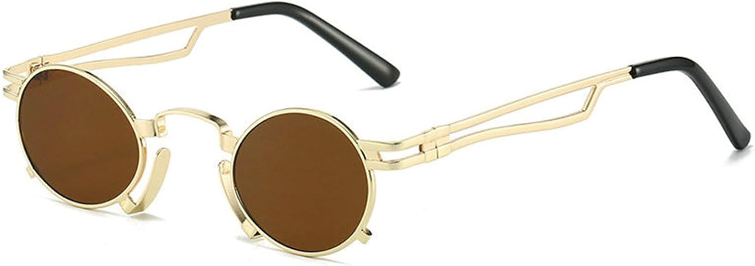 

Солнцезащитные очки Willochra Retro Small Oval для женщин, модные, с уникальной металлической оправой, защита от УФ-излучения UV400, для мужчин, в стиле панк, красные и желтые, C2