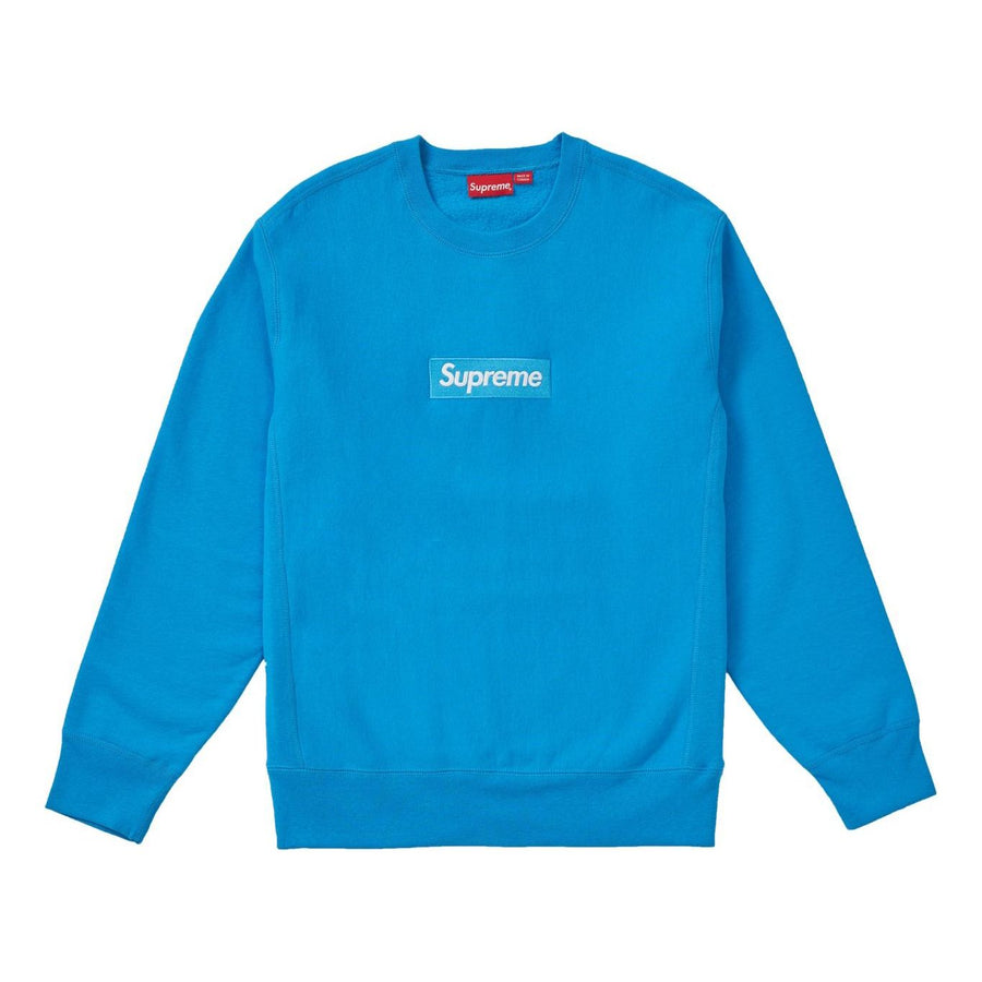 

Худи Supreme Box Logo Crewneck Bright Royal Classic Round Neck Pullover Fleece Lined Unisex Blue, синий