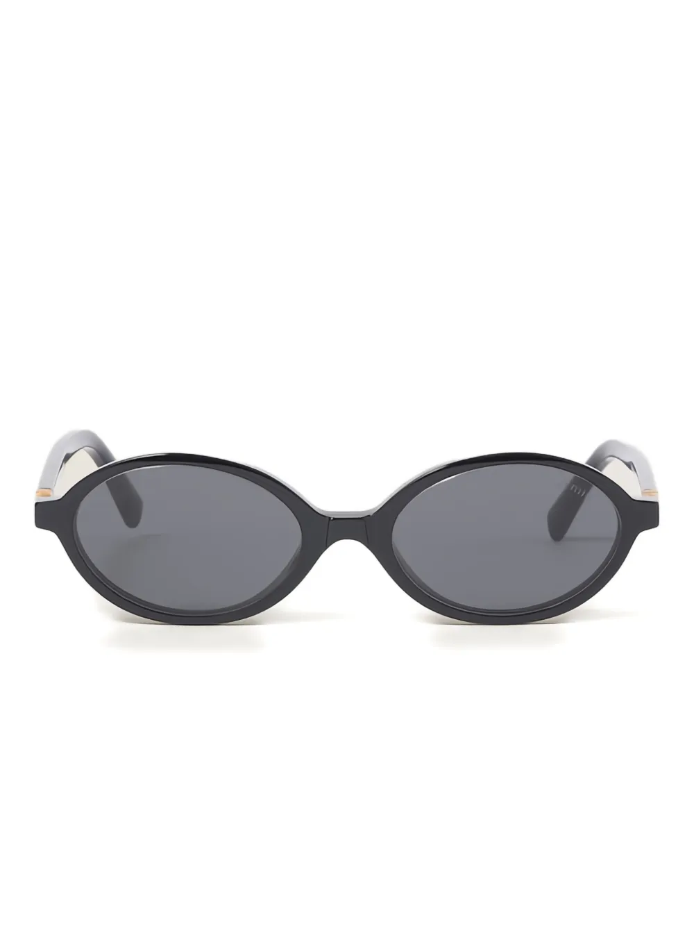 

Солнцезащитные очки с логотипом в круглой оправе Miu Miu Eyewear, черный