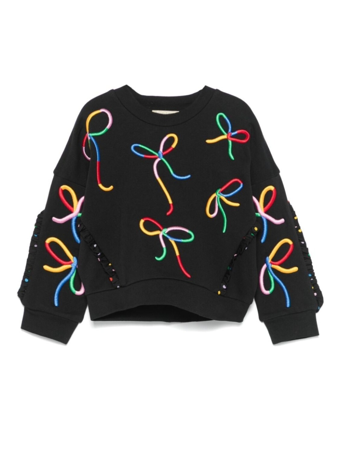 

Stella McCartney Kids толстовка с вышивкой лентами, черный