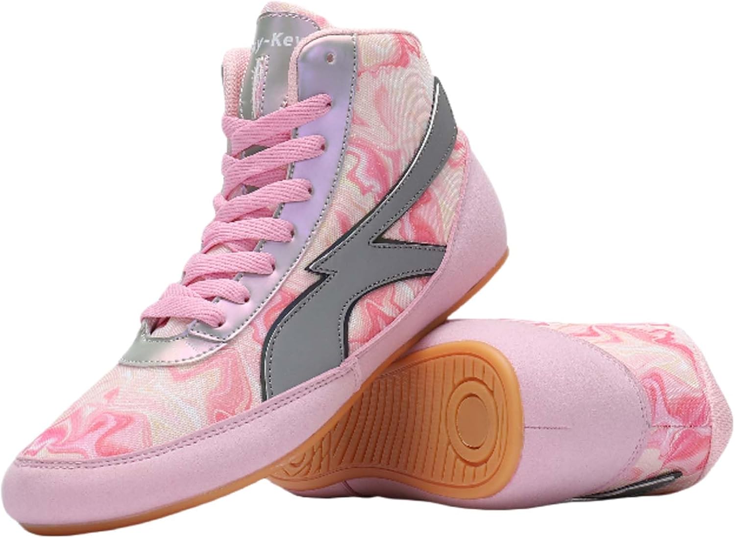 

Профессиональные боксерские ботинки для мужчин и женщин, для соревнований, тренировок, борьбы, легкие, нескользящие, высокие, спортивные, фитнес-ботинки, обувь для тяжелой атлетики и тхэквондо Generic, розовый