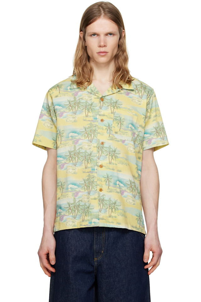 

Рубашка с жемчужным узором Arvid Nudie Jeans, цвет mustard