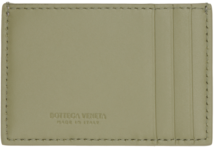 Зеленый кассетный держатель кредитных карт Bottega Veneta, Travertine/Natural — фото 2