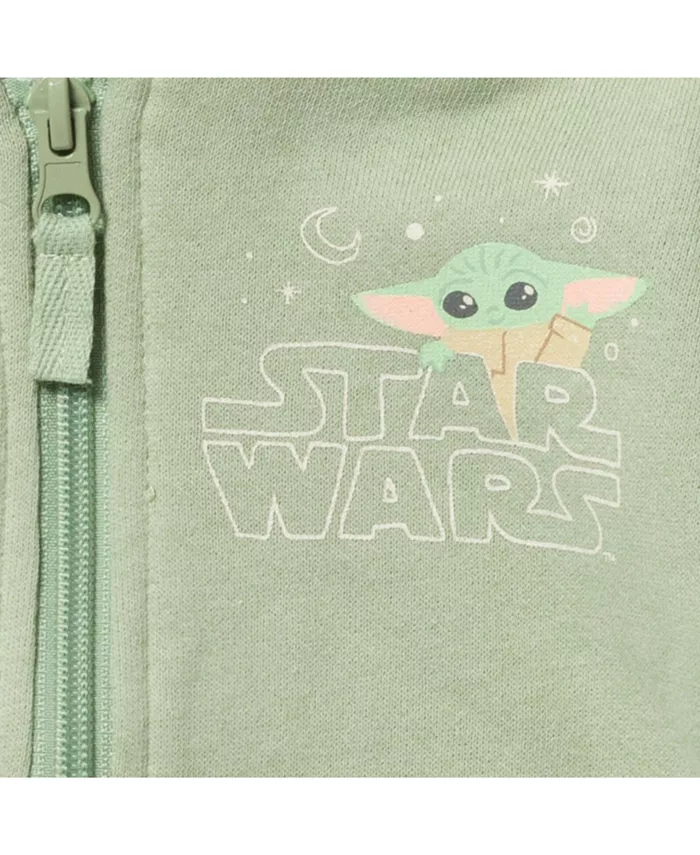 Детская флисовая толстовка с молнией Star Wars Yoda для мальчиков Starwars, зеленый — фото 3