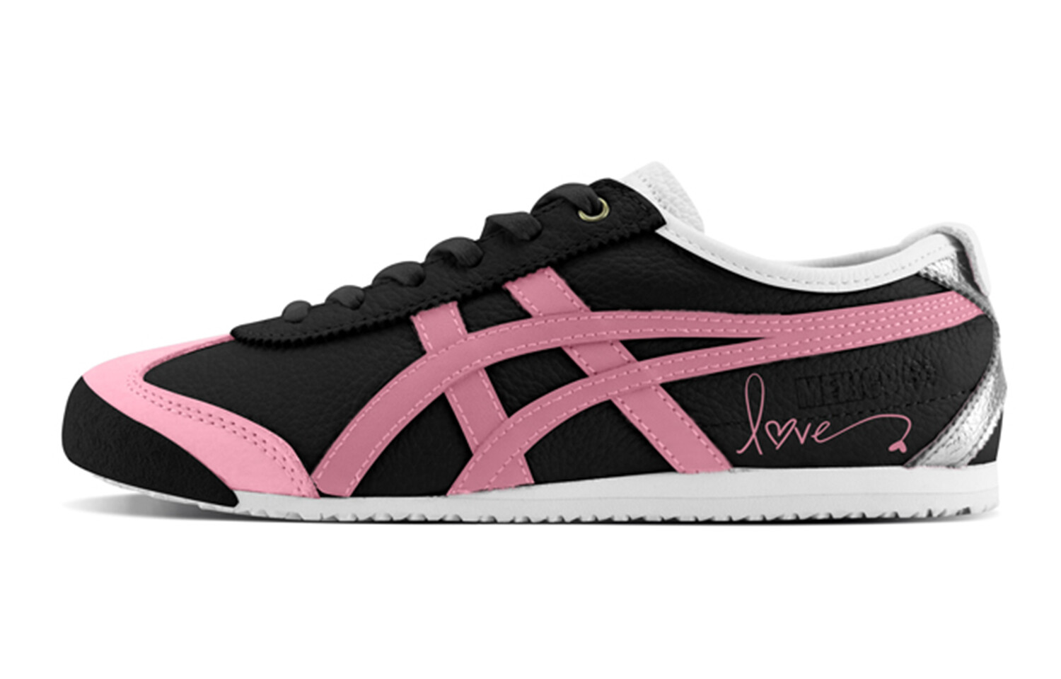

Кроссовки для скейтбординга MEXICO 66, унисекс, низкие, черный/розовый Onitsuka Tiger