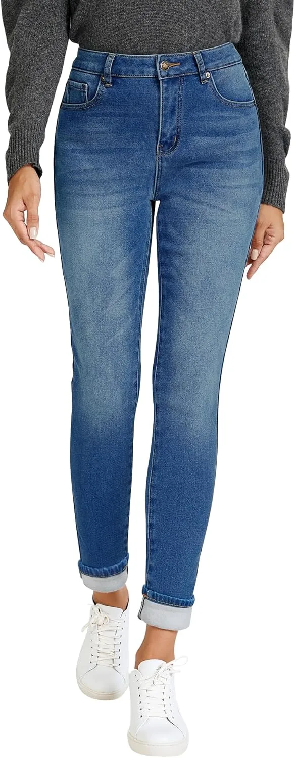 

Fleece Lined Jeans для женщин High Waisted Skinny Sherpa LookbookStore