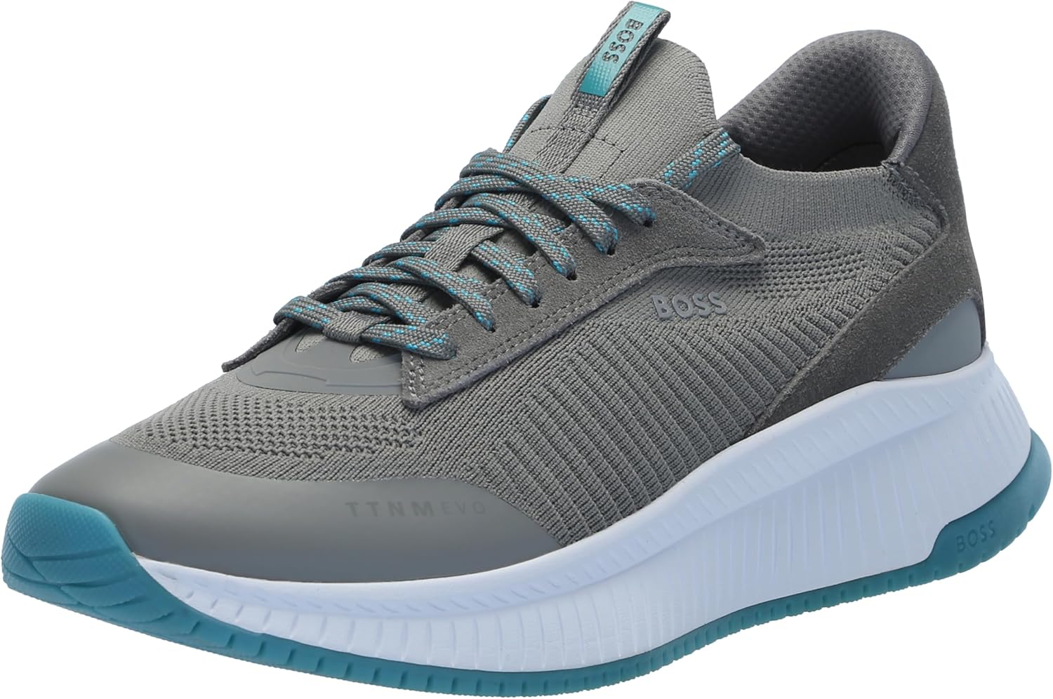 

BOSS мужские современные кроссовки для бега с вязаной структурой, High Rise Grey