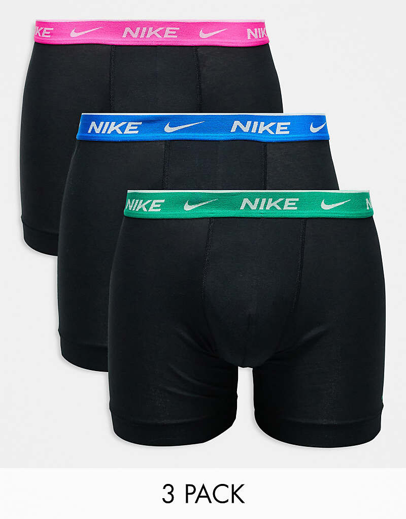 

Nike – Everyday – Комплект из 3 пар черных хлопковых трусов-стрейч с контрастным поясом