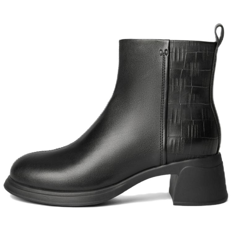 BELLE Черные женские ботильоны на каблуке 5,5 см без подкладки, цвет Black-Unlined