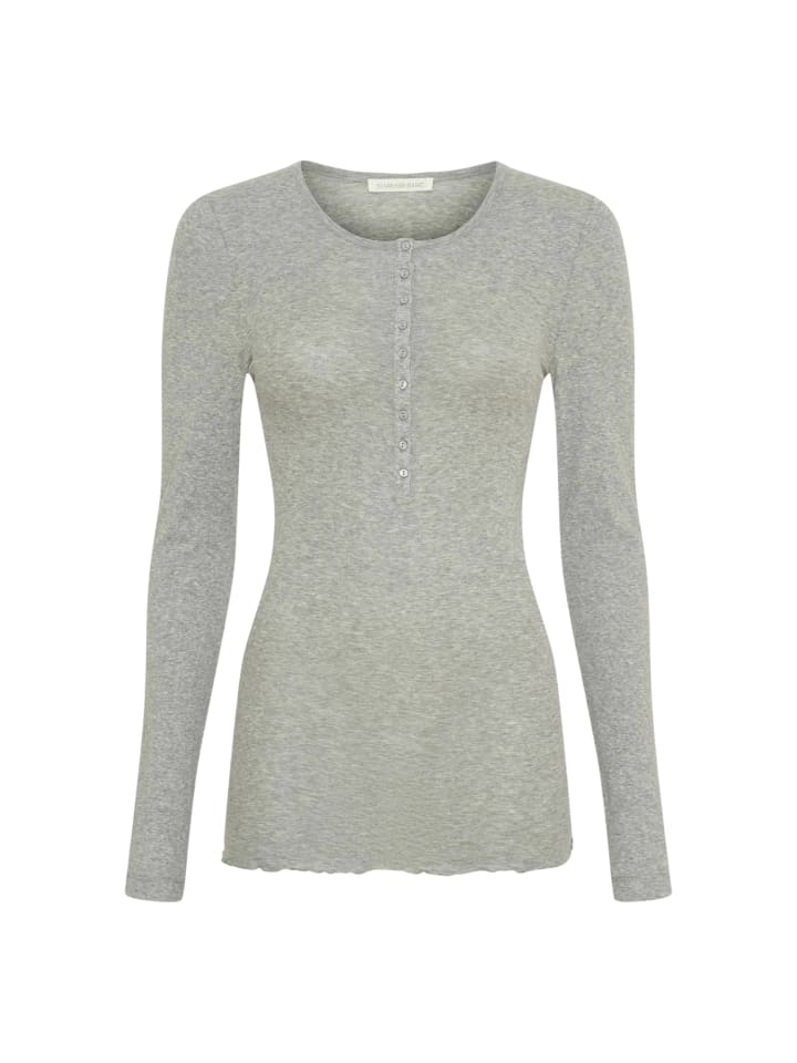 

Seamless Basic Хлопковая рубашка "Дедушка" серого меланжа