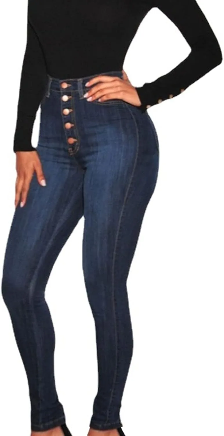 

Женские джинсы скинни на пуговицах высокий подъем
