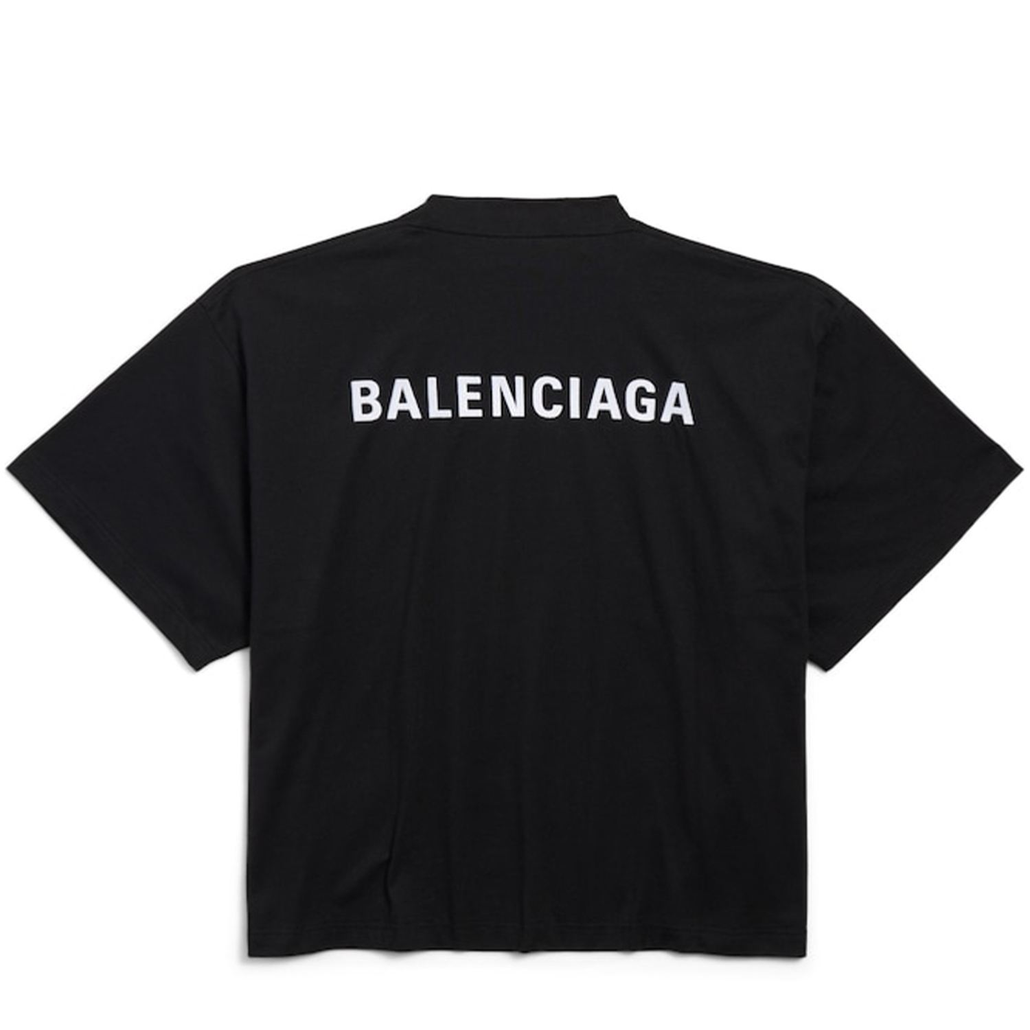 Футболка с вышитым логотипом и воротником-стойкой Balenciaga, черный — фото 4