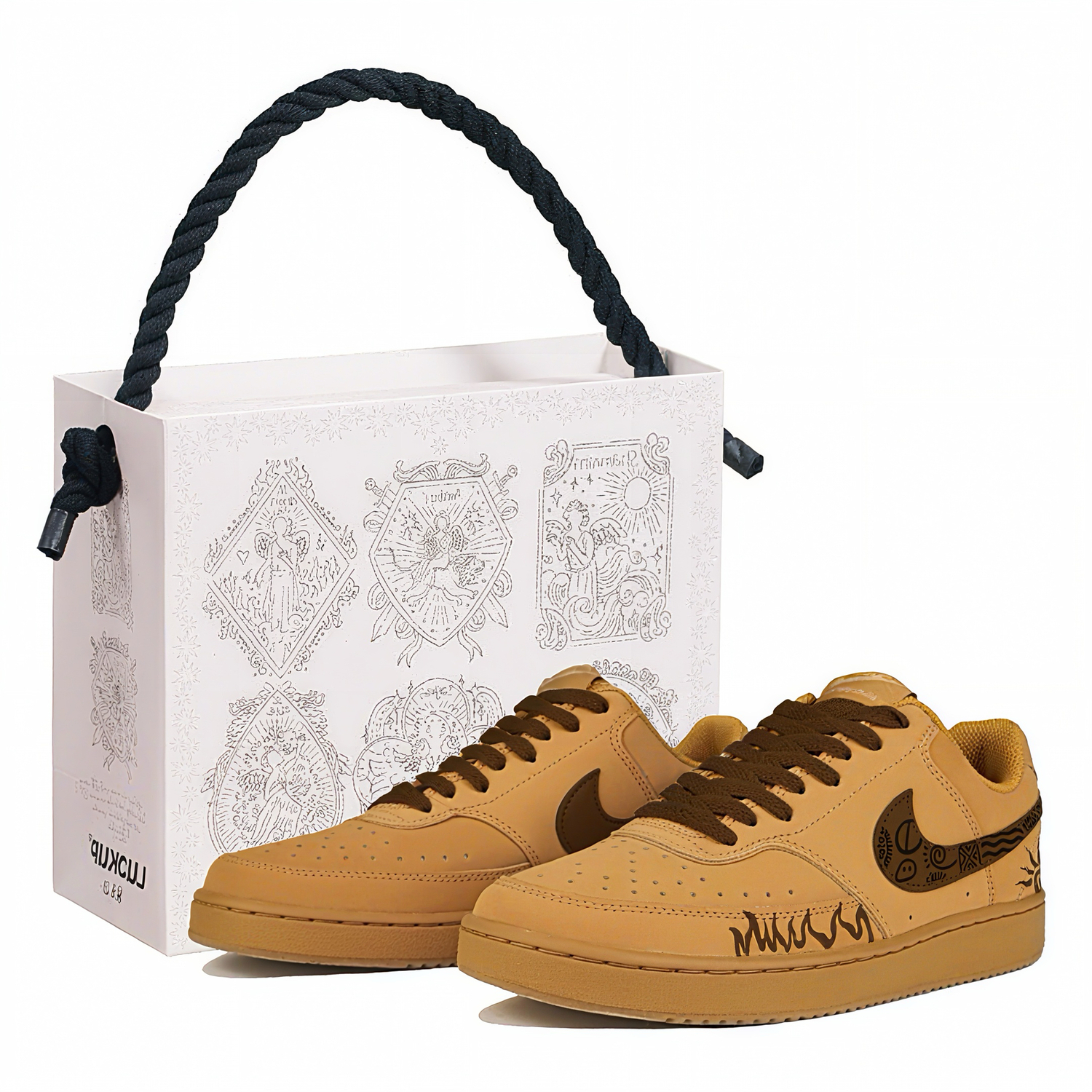 

Nike Court Vision 1 Ransaji, Jabe Manufacturing износостойкие и легкие низкие кроссовки для скейтбординга унисекс коричневые