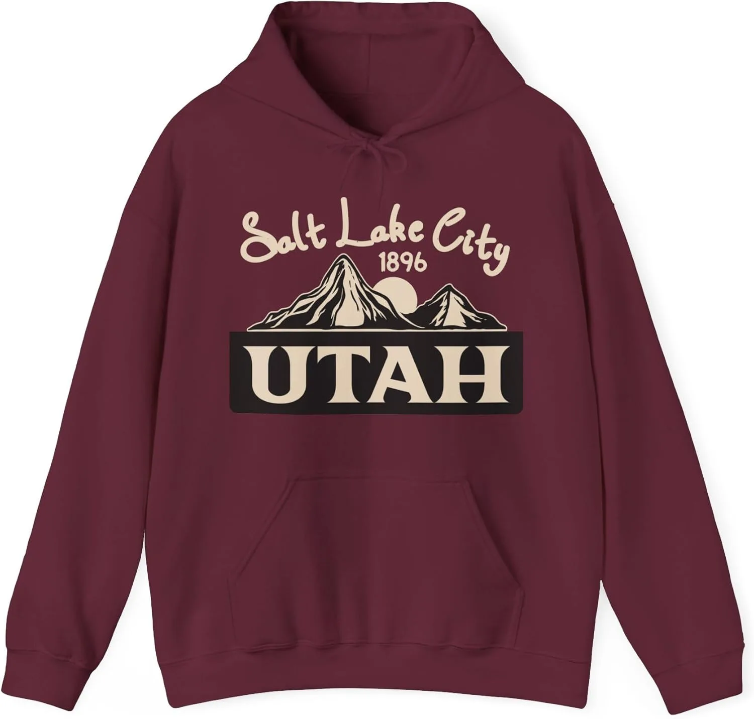 Толстовка с капюшоном Utah Salt Lake City College, университетская футболка, подарок из штата Юта, толстовка с капюшоном с изображением национального парка, хлопковая толстовка унисекс GENERIC, бордовый